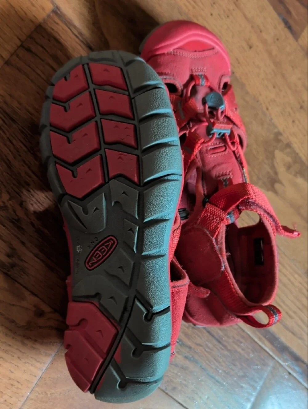 Keen Kids Red Closed-Toe Active Sandals with Blue Accents